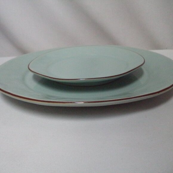 Skyros Cantaria Sheer Blue Plate Set 2 Platter Tray Plate & salad side NWT NEW - Picture 7 of 11
